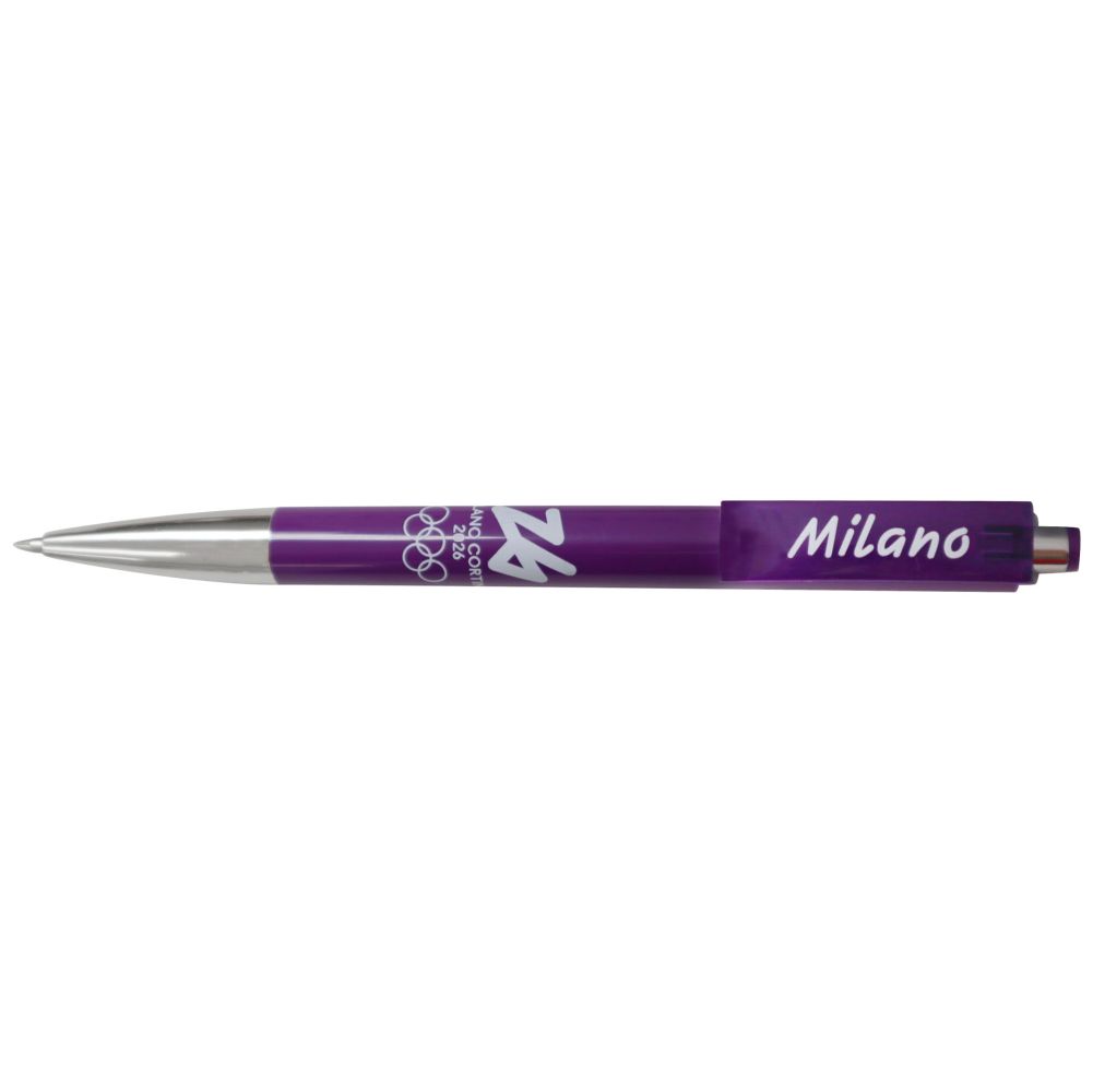 PENNA ABSVIOLA PUNTALE CROMATO OLYMPIC EMBLEMA MONOCROMATICO MILANO
