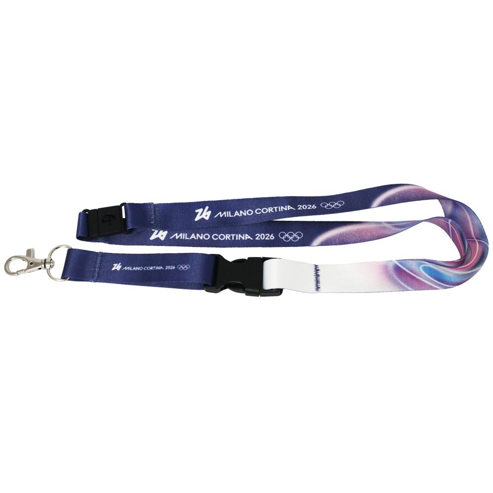 PORTAPASS NASTRO SEPARABILE 20 MM OLYMPIC LOOK MULTICOLOR SU FONDO BLU