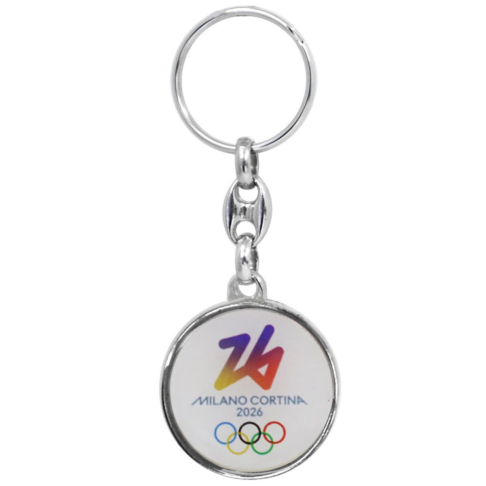 PORTACHIAVI TONDO in METALLO STAMPATO - Olimpiadi Milano Cortina 2026