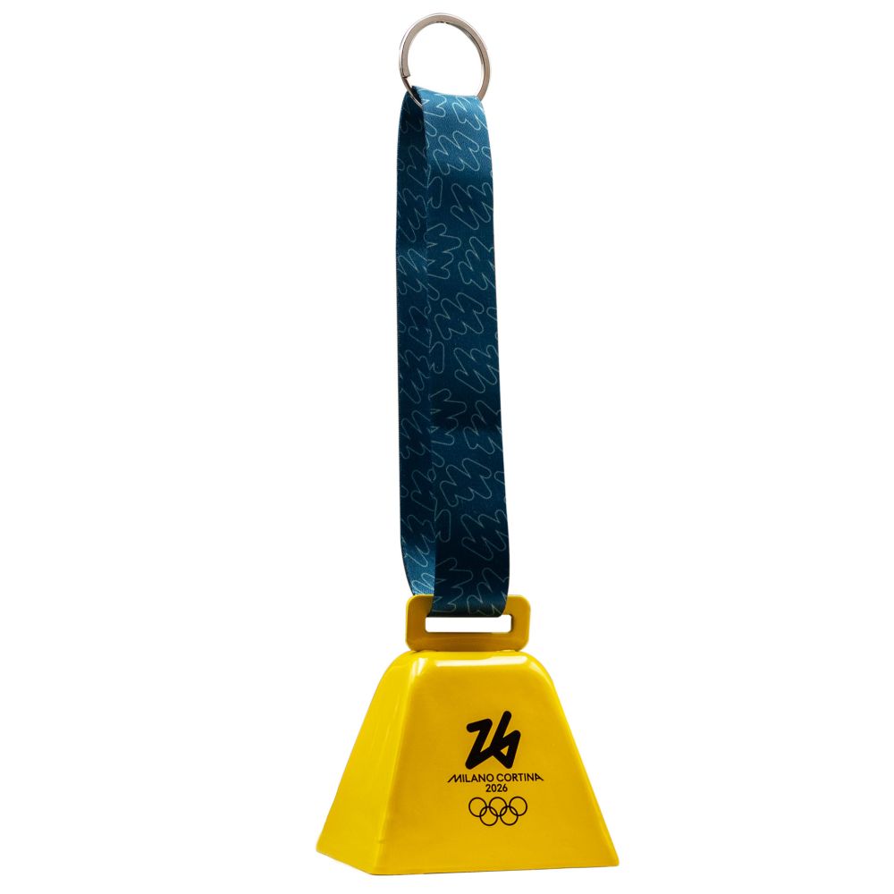 CAMPANA GIALLA CON OLYMPIC EMBLEMA STAMPATO NERO CON NASTRO