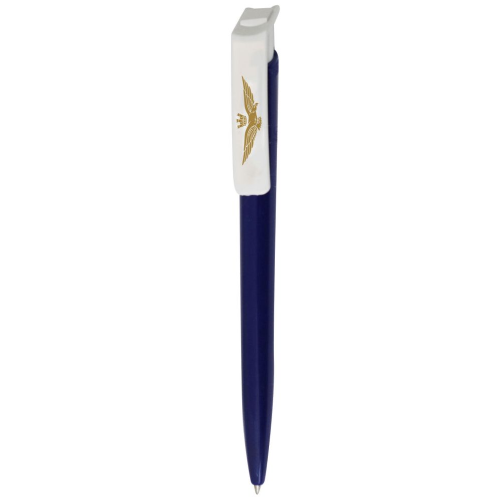 PENNA A SFERA IN PLASTICA FUSTO BLU E CLIP BIANCA
