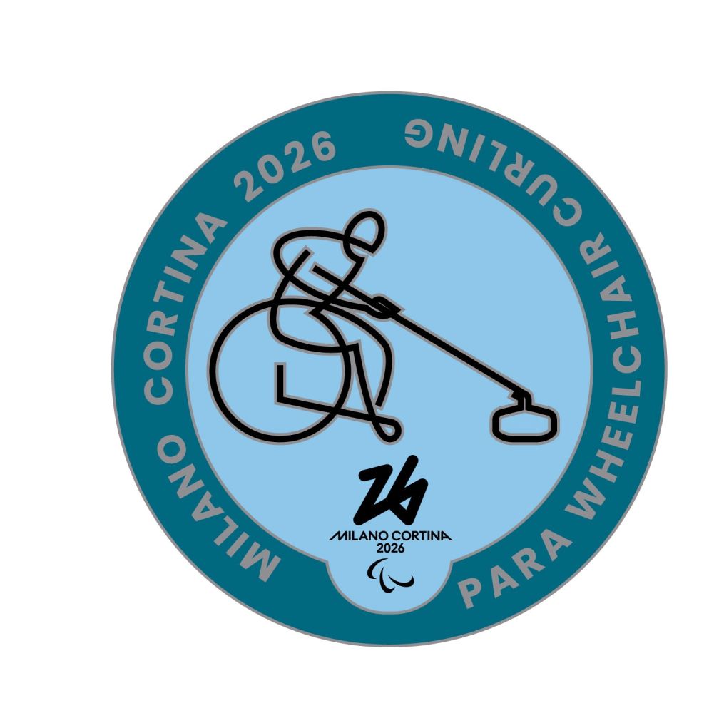 MC26 PARALYMPIC PICTOGRAM - PARA CURLING SILVER METAL PIN 33MM X 33MM