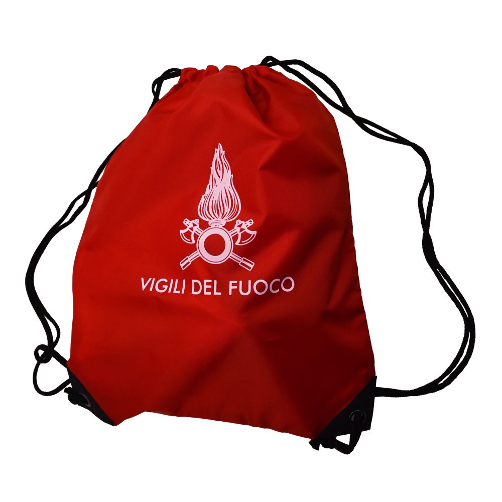 ZAINO A SACCA ROSSA VIGILI DEL FUOCO IN POLIESTERE 170 D 33X42 CM