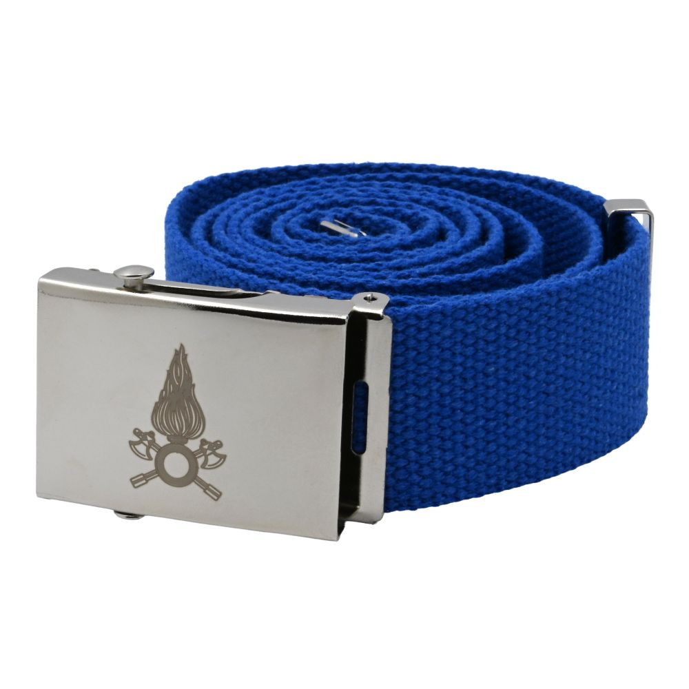 CINTURA IN COTONE BLU VIGILI DEL FUOCO CON FIBBIA IN METALLO