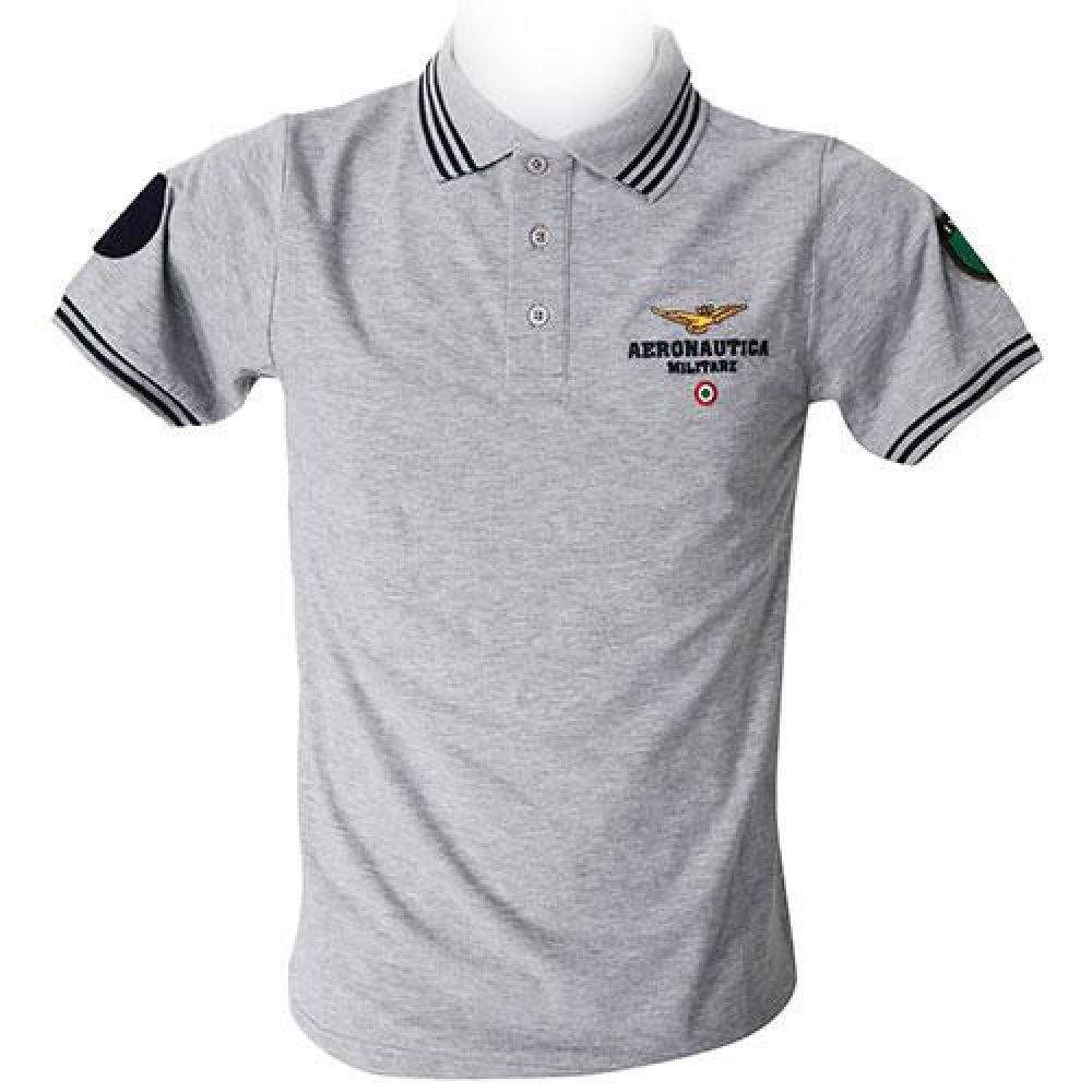 POLO GRIGIA CHIUSURA 3 BOTTONI TG.XXXL AERONAUTICA MILITARE