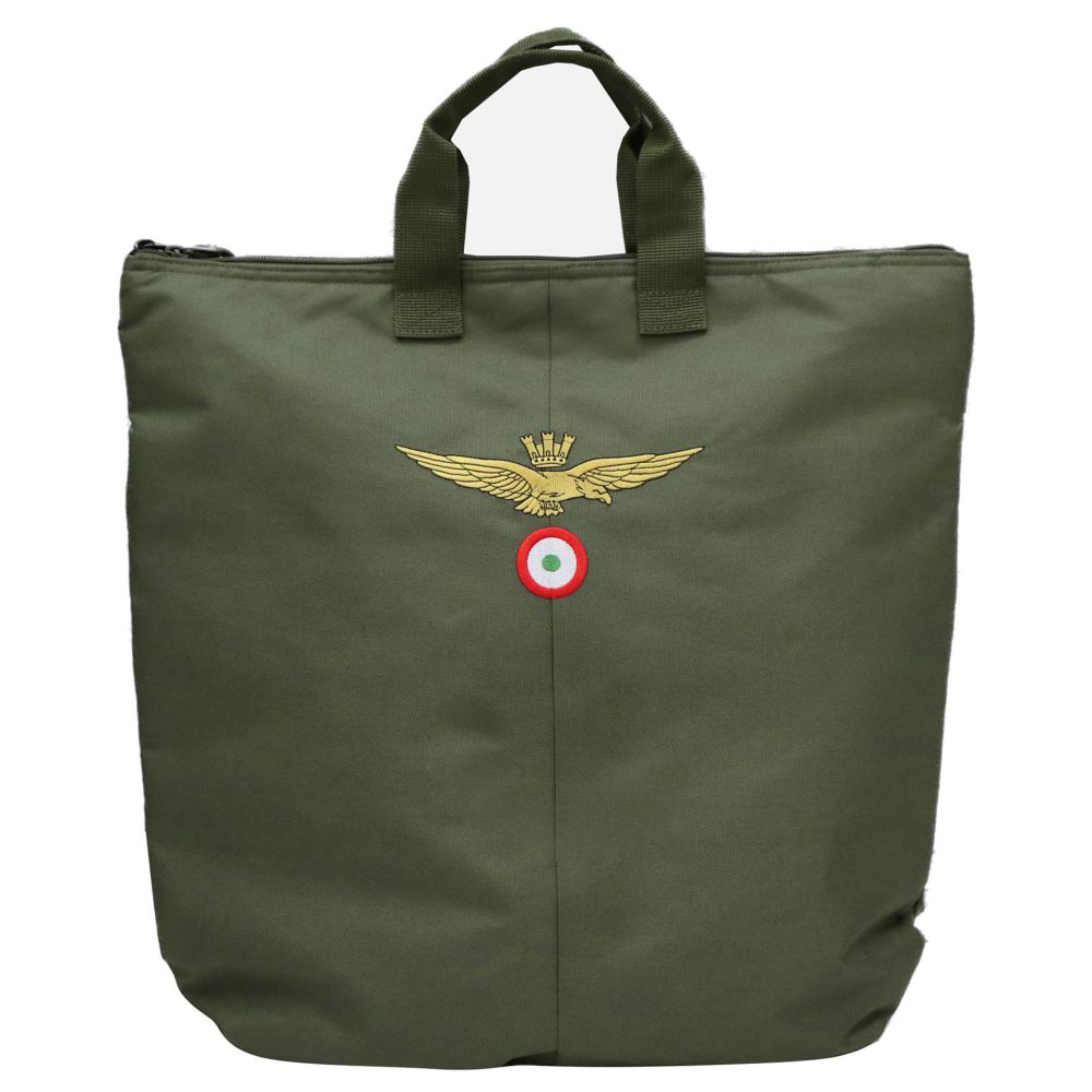 BORSA PORTACASCO VERDE CON LOGO RICAMATO A.M.