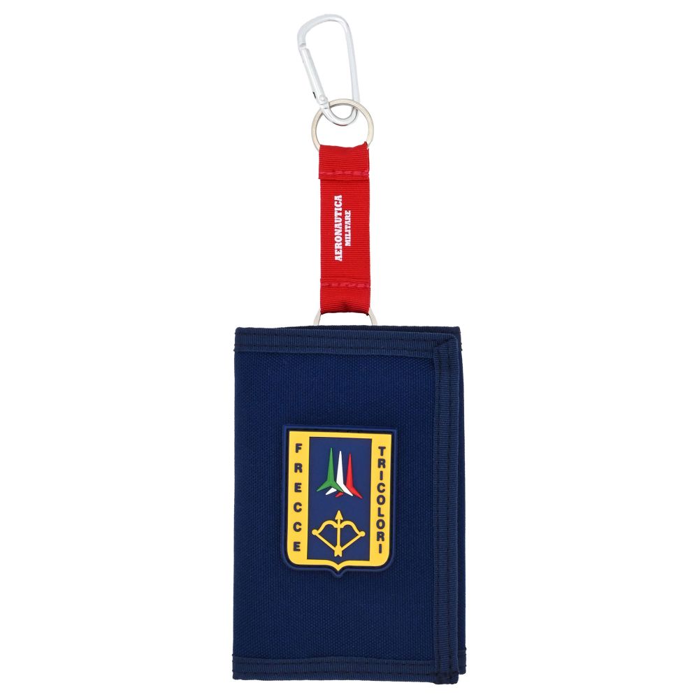 PORTACHIAVI / PORTASOLDI BLU F.T. IN SOFT TOUCH CHIUSURA A STRAPPO