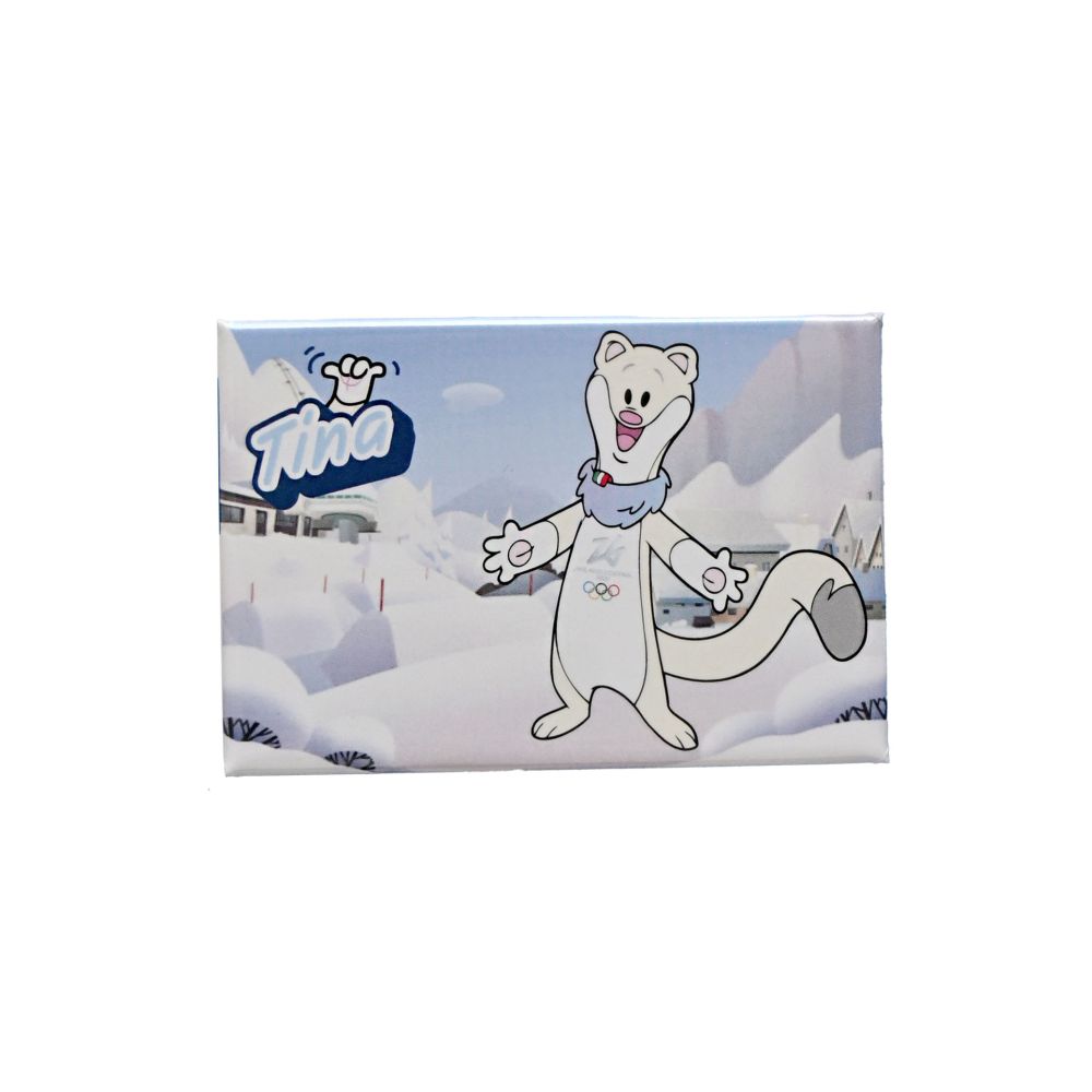 MAGNETE MASCOT TINA STAMPATO 78x53 MM - Olimpiadi Milano Cortina 2026