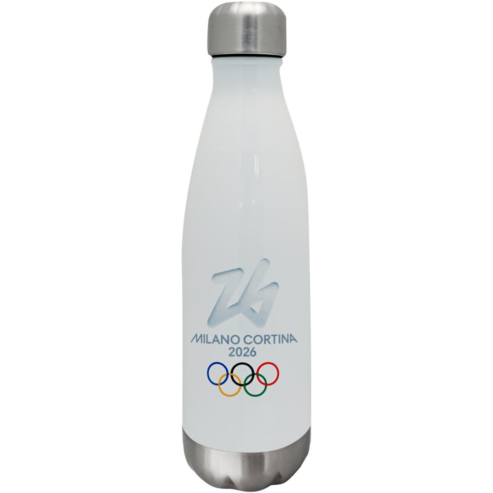 BORRACCIA TERMICA BIANCA 500 ML OLYMPIC EMBLEMA COLORATO THE ITALIAN SPI