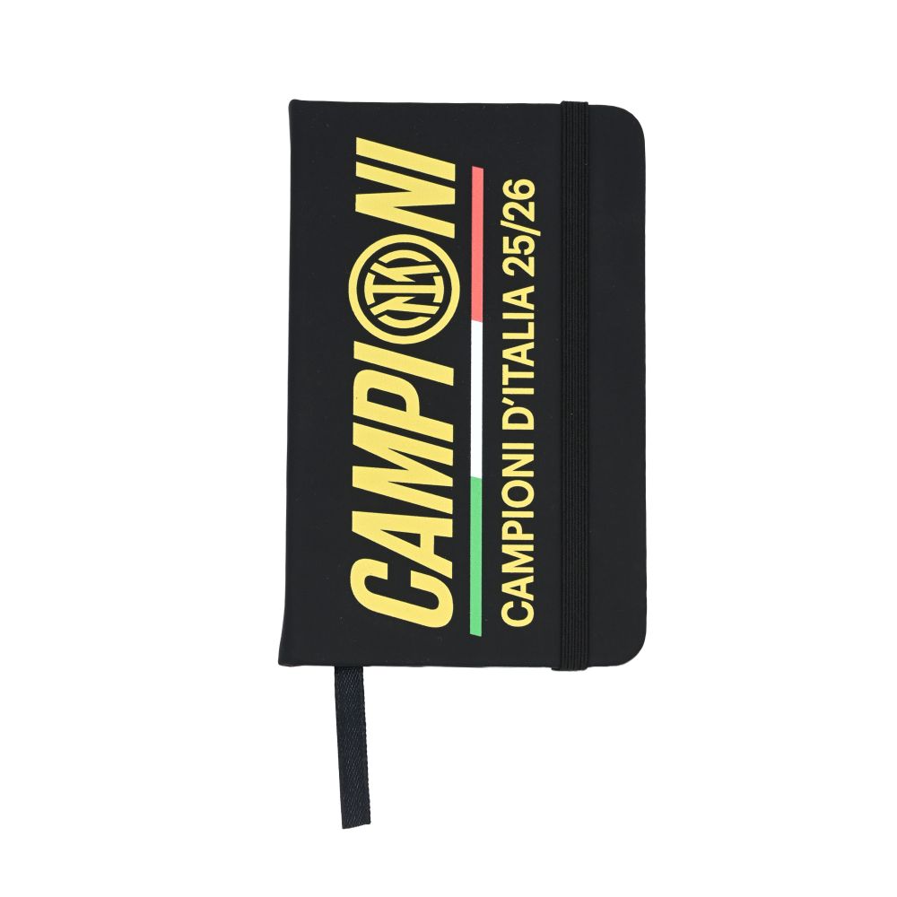 BLOCCO PER APPUNTI NERO CM.14X9 CAMPIONI D'ITALIA 25/26