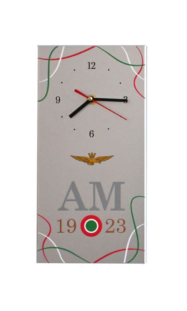 OROLOGIO DA PARETE IN ALLUMINIO ANODIZZATO SIMIL ARGENTO 30X15 CM