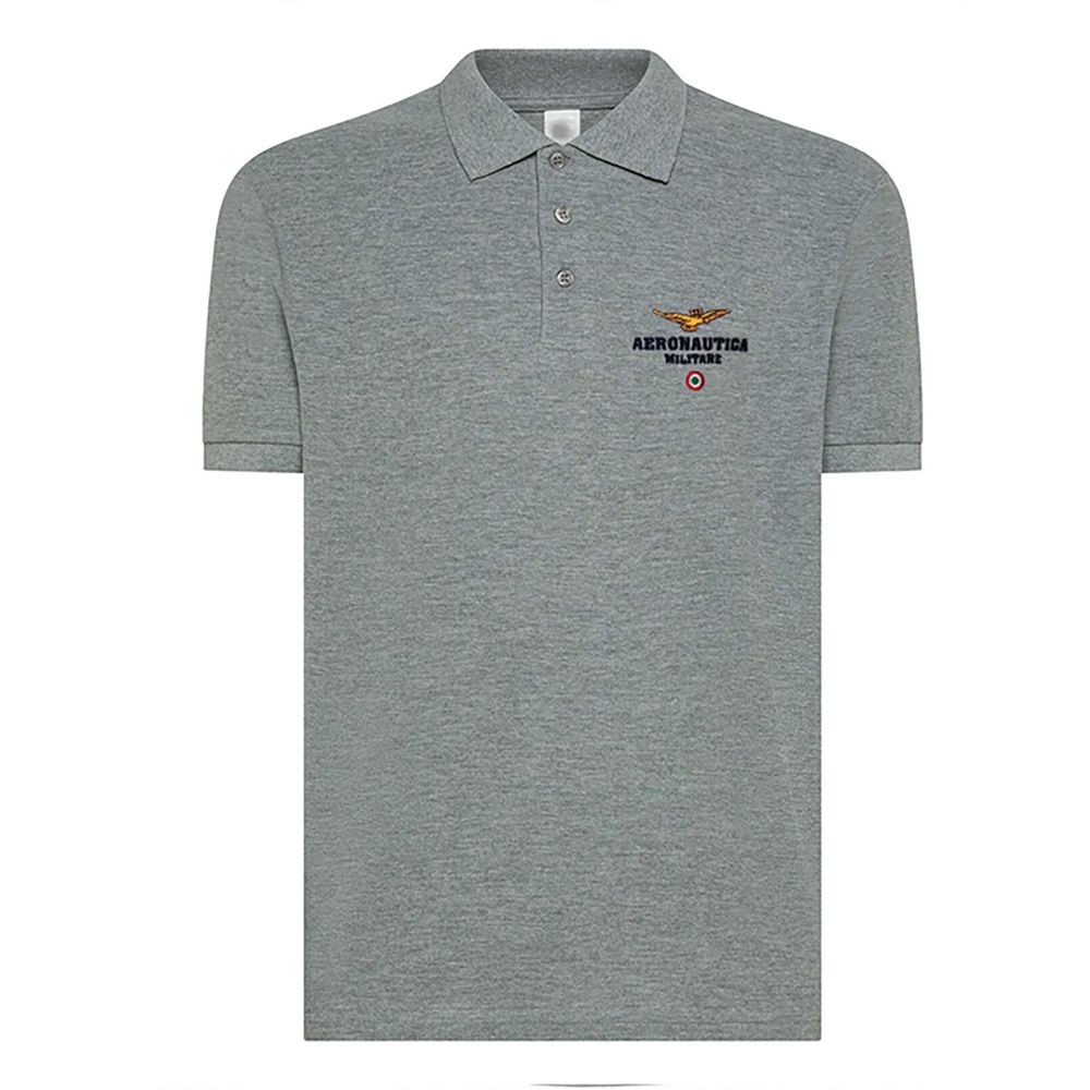 POLO GRIGIA CHIUSURA 3 BOTTONI TONO SU TONO AERONAUTICA MILITARE