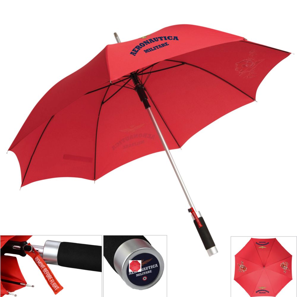 OMBRELLO AUTOMATICO RIVESTIMENTO IN POLIESTERE-PONGEE ROSSO