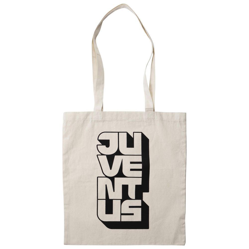 SHOPPER IN COTONE COLORE NATURALE JUVENTUS