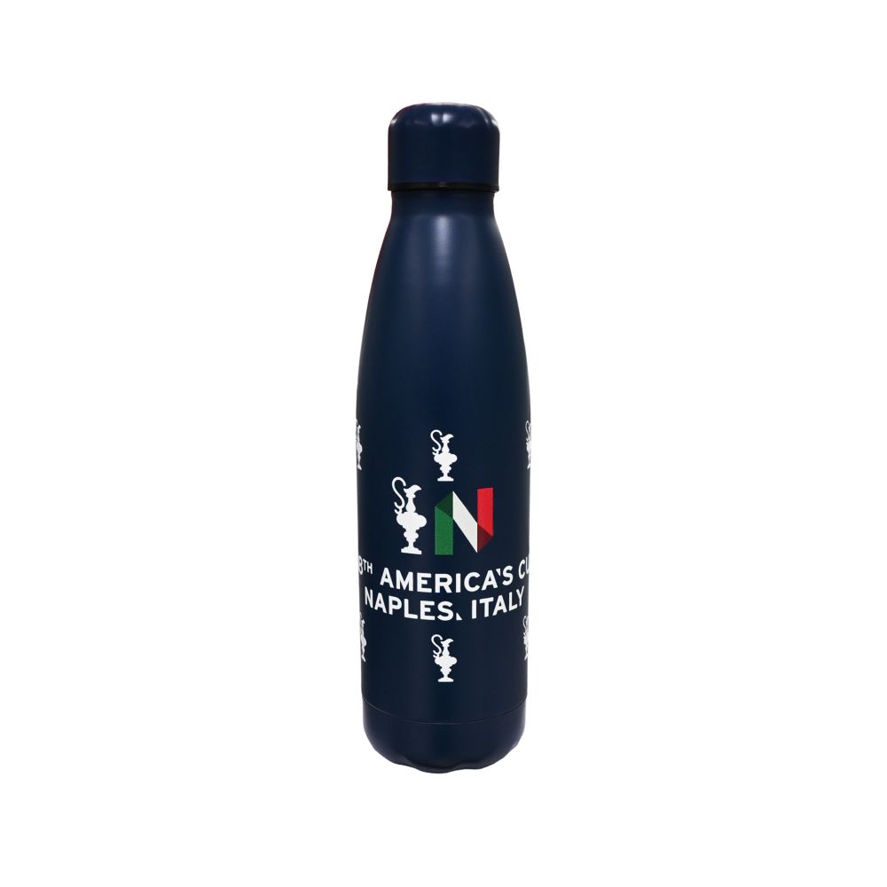 BORRACCIA TERMICA AMERICA'S CUP 38 BLU MONOGRAMMA 360 GRADI E SCRITTA IN