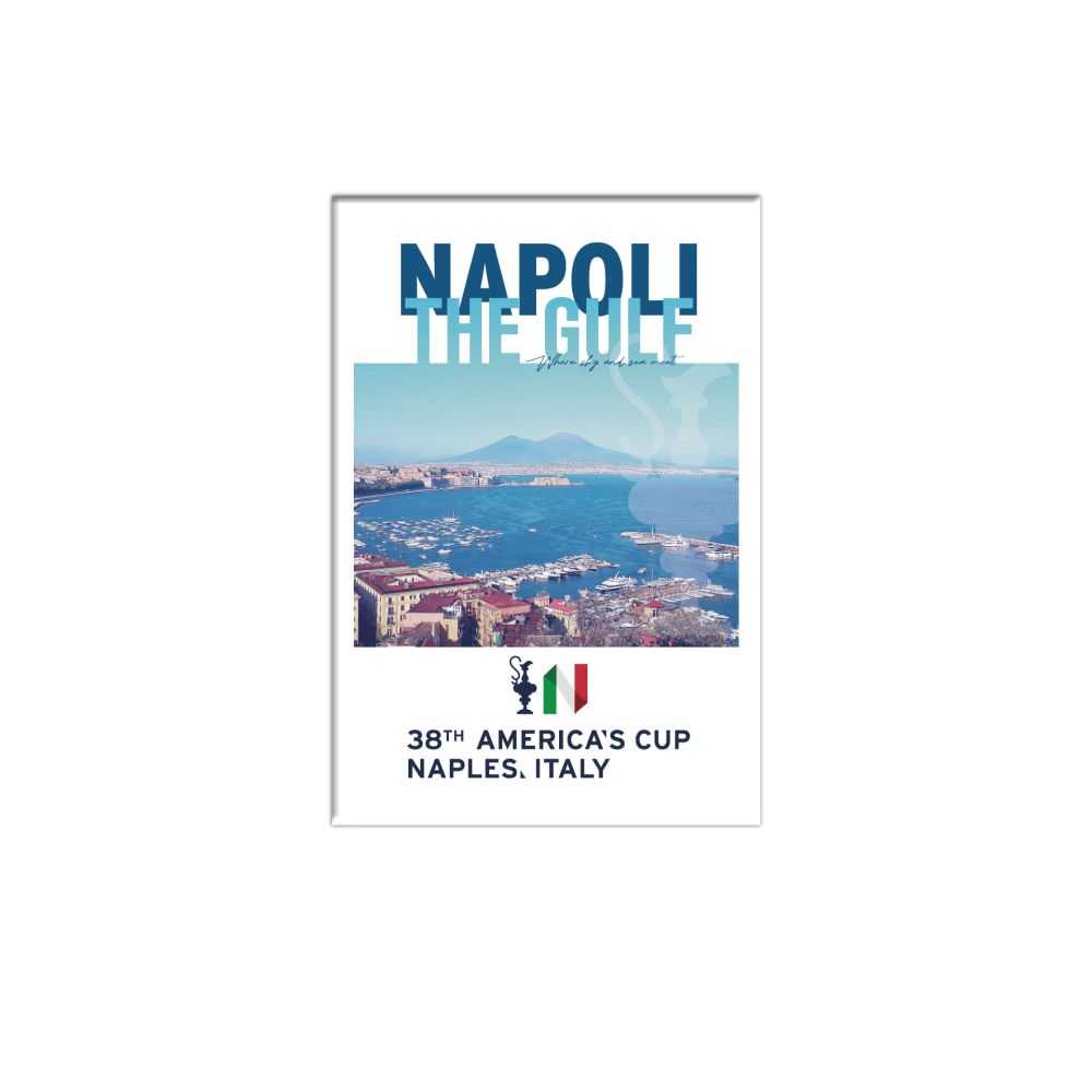 MAGNETE AMERICA'S CUP 38 RETTANGOLARE GOLFO CON SCRITTA NAPOLI IN METALL MAGNETE AMERICA'S CUP 38 RETTANGOLARE GOLFO CON SCRITTA NAPOLI IN METALL