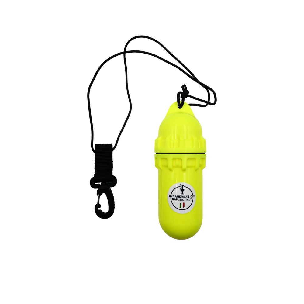 PORTACHIAVI GALLEGGIANTE AMERICA'S CUP 38CON CORDA GIALLO LOGO TONDO N