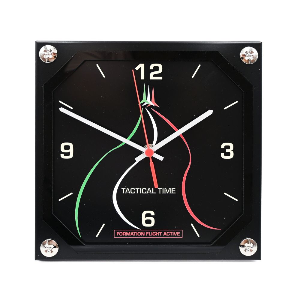 OROLOGIO DA PARETE IN ALLUMINIO ANODIZZATO NERO E PLEXIGLASS