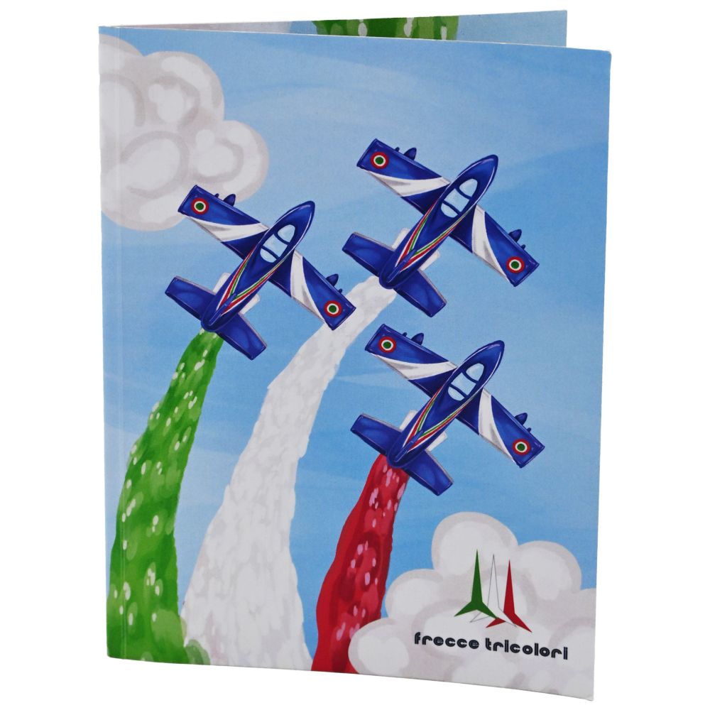 CARTA DA LETTERE AUGURALE POP UP 14X19 CM FRECCE TRICOLORI CARTA DA LETTERE AUGURALE POP UP 14X19 CM FRECCE TRICOLORI