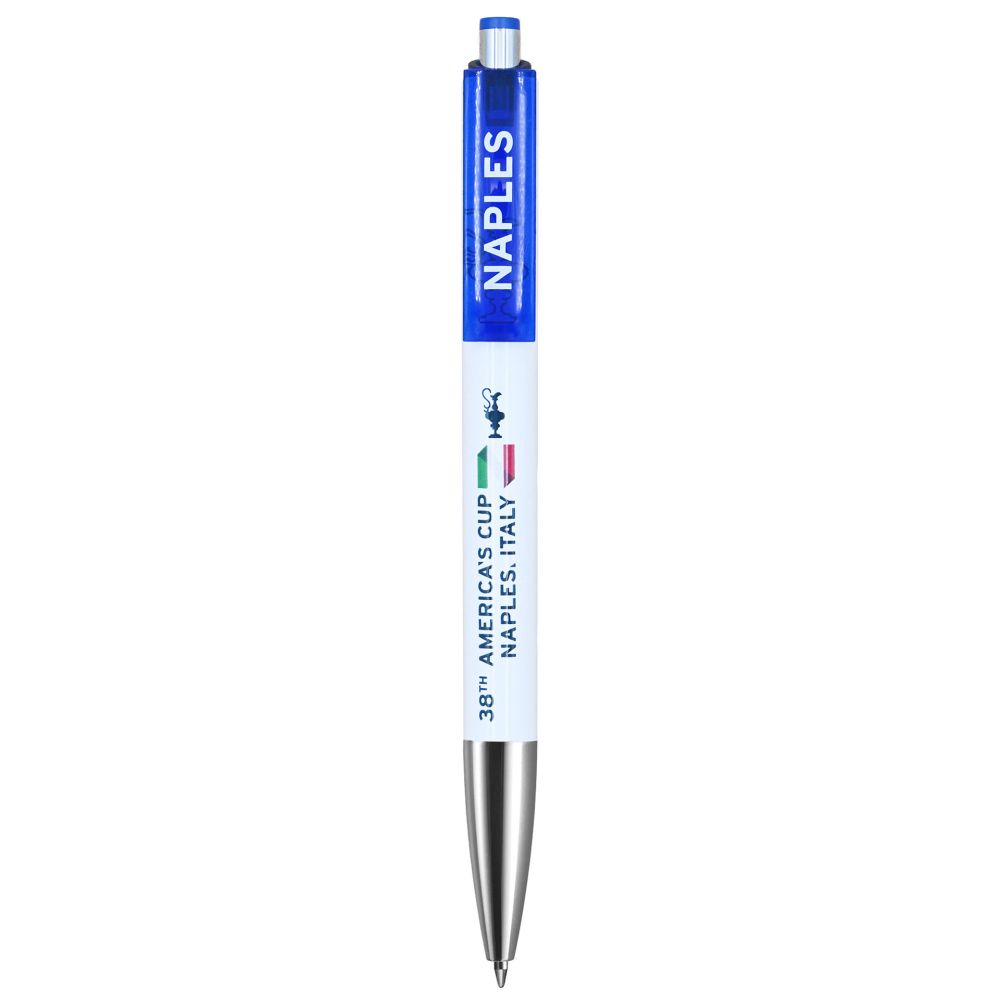 PENNA AMERICA'S CUP 38 GRAFICA STAMPATA CLIP TRASPARENTE BLU