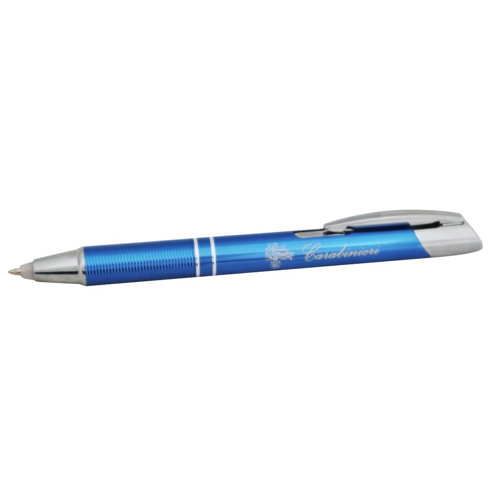 PENNA A SCATTO FUSTO BLU CON LUCE LED BIANCA SULLA PUNTA CARABINIERI