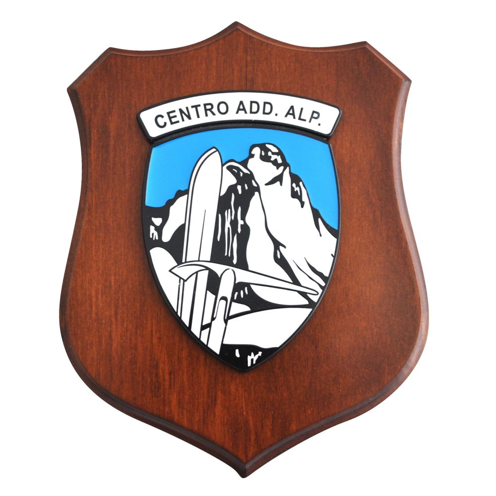 CREST ARALDICO CON STEMMA CENTRO ADDESTRAMENTO ALPINO ESERCITO 22,5X17,5 CM