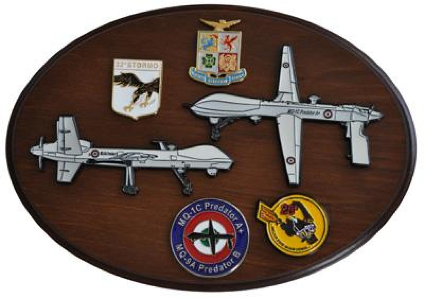 CREST ARALDICO AEREI MQ-9A PREDATOR MQ-1C PREDATOR A+ AERONAUTICA MILITARE MIS CM 22,5 X 17,5