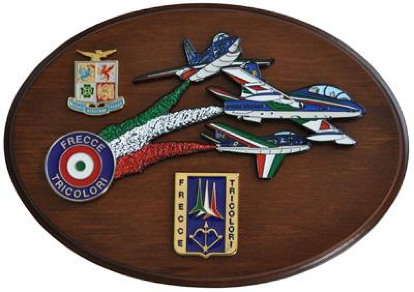 CREST ARALDICO AEREI F-86 - G91 PAN - MB 339 PAN FRECCE TRICOLORI MIS CM 22,5 X 17,5