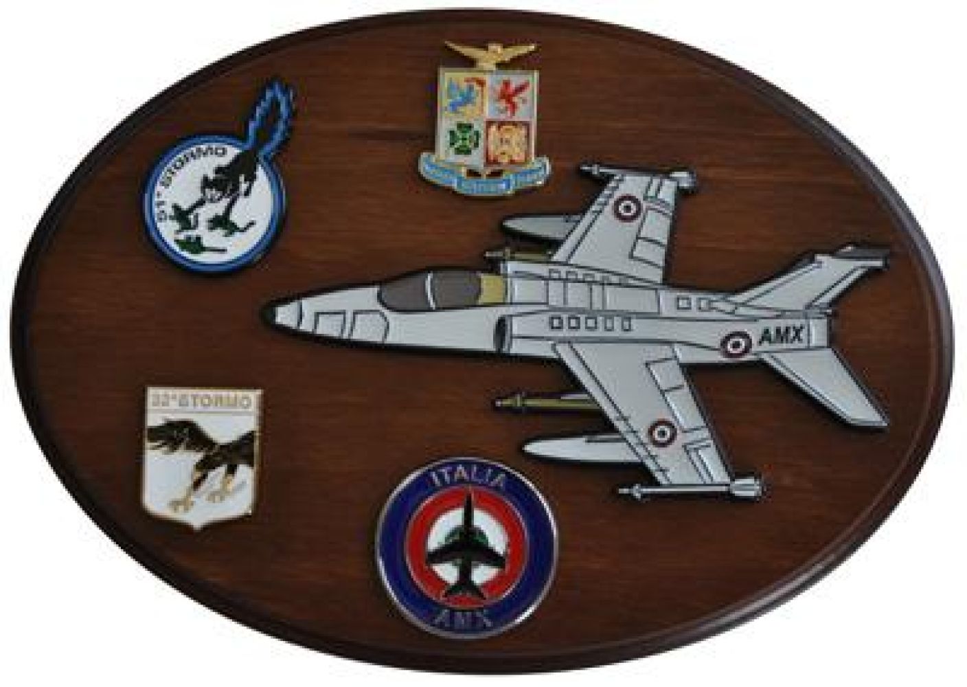 CREST ARALDICO AEREI AMX - AMX-T GHIBLI AERONAUTICA MILITARE MIS CM 22,5 X 17,5