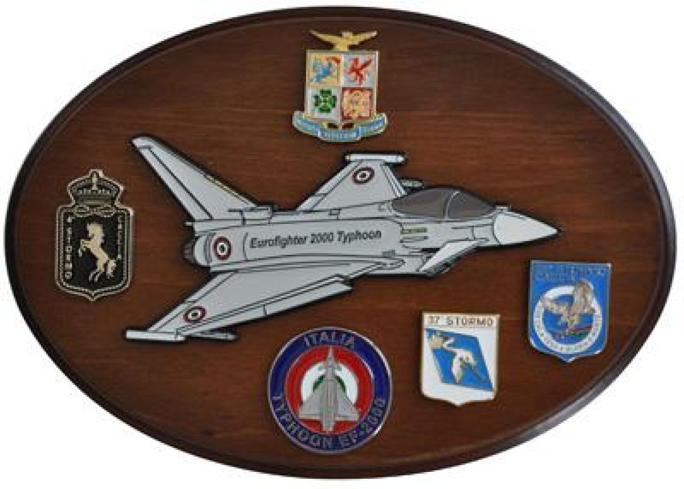 CREST ARALDICO AEREI EUROFIGHTER 2000 TYPHOON AERONAUTICA MILITARE MIS CM 22,5 X 17,5