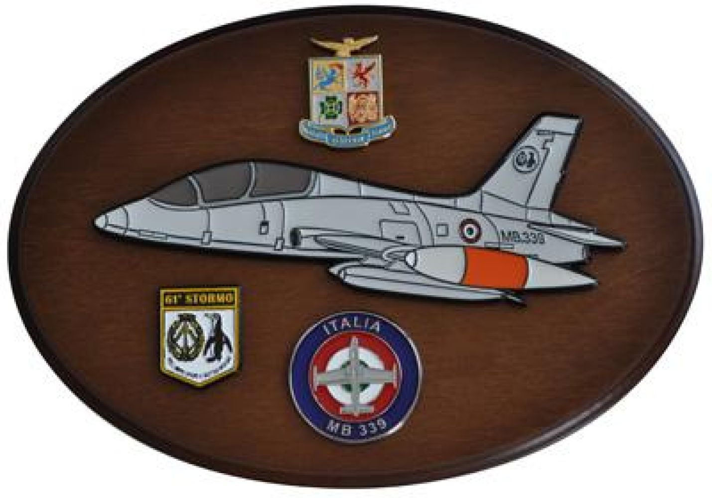 CREST IN METALLO SMALTATO A.M. AEREI MB.339A - MB.339