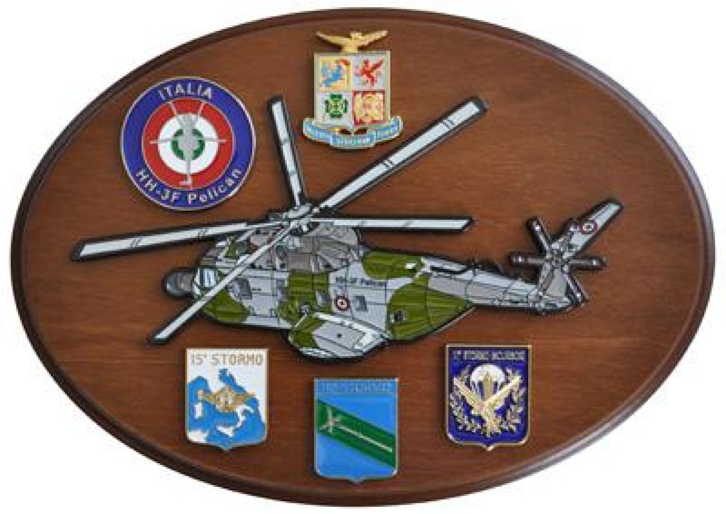 CREST ARALDICO AEREI HH-3F PELICAN AERONAUTICA MILITARE MIS CM 22,5 X 17,5