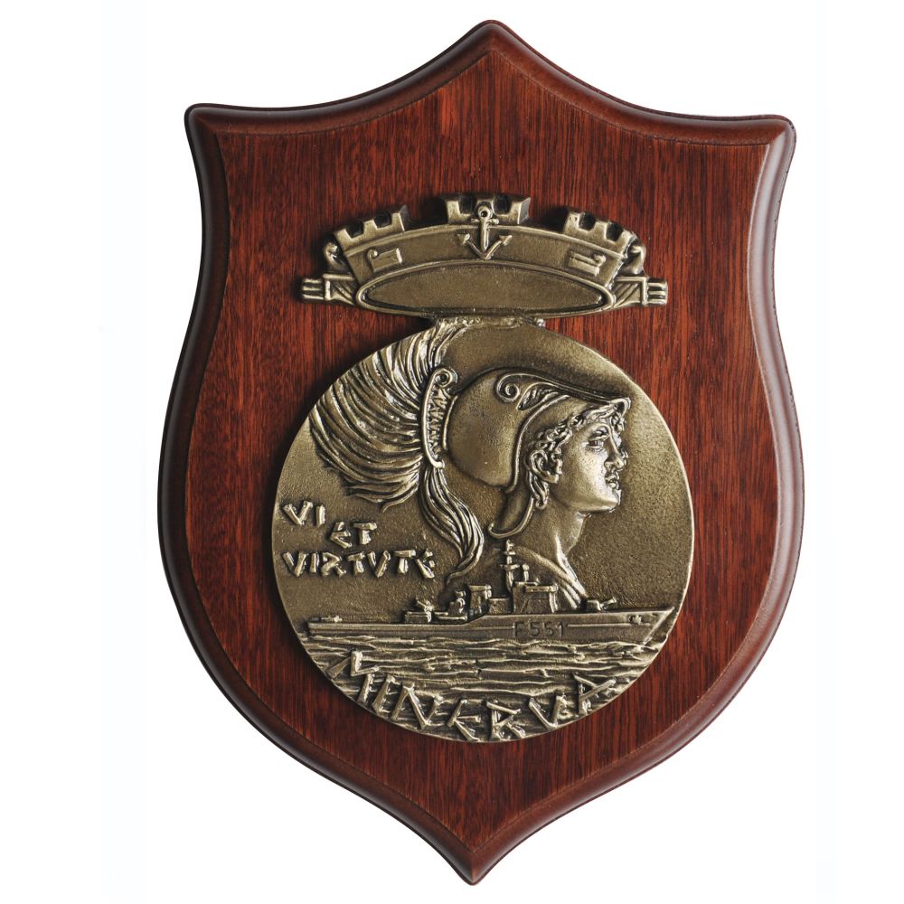CREST IN METALLO M.M. NAVE MINERVA