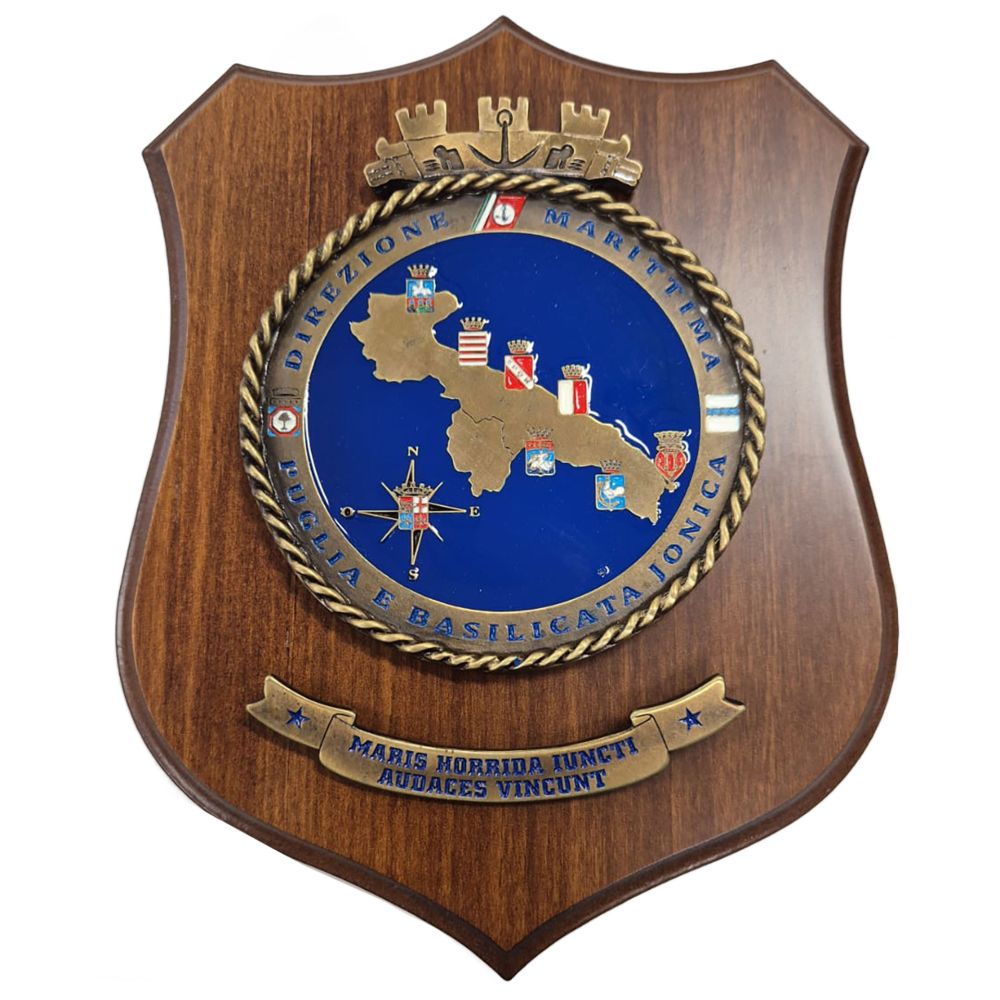 CREST IN METALLO M.M. DIREZIONE MARITTIMA PUGLIA E BASILICATA JONICA