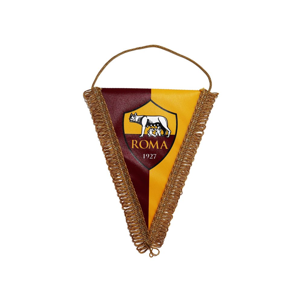 GAGLIARDETTO TRIANGOLARE 17X14 CM GIALLOROSSO CON STEMMA AS ROMA