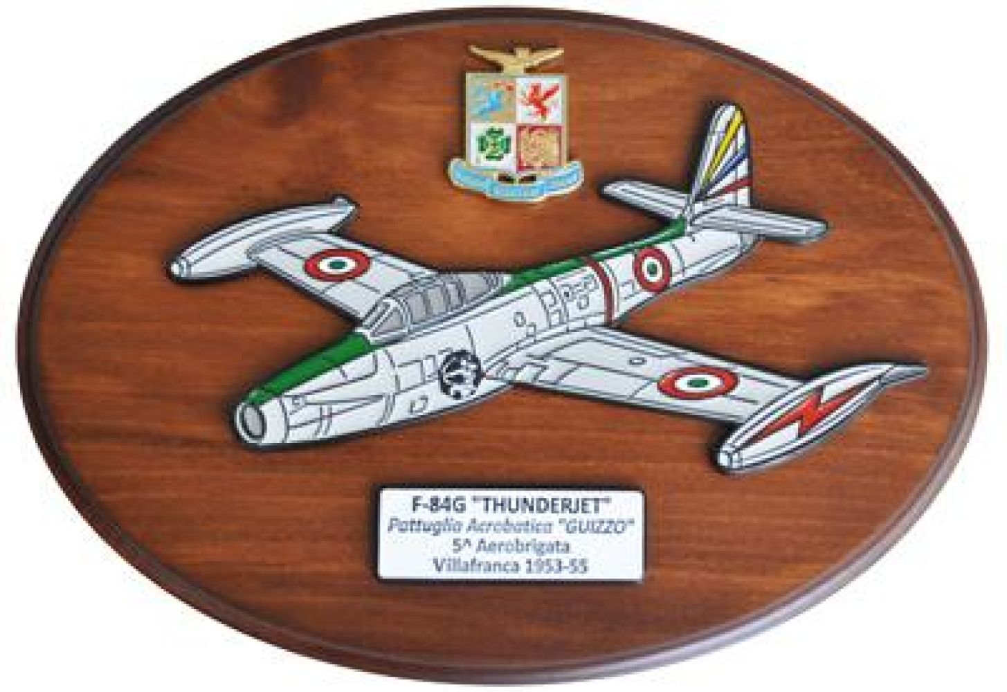 CREST IN METALLO SMALTATO A.M. F-84G THUNDERJET GUIZZO