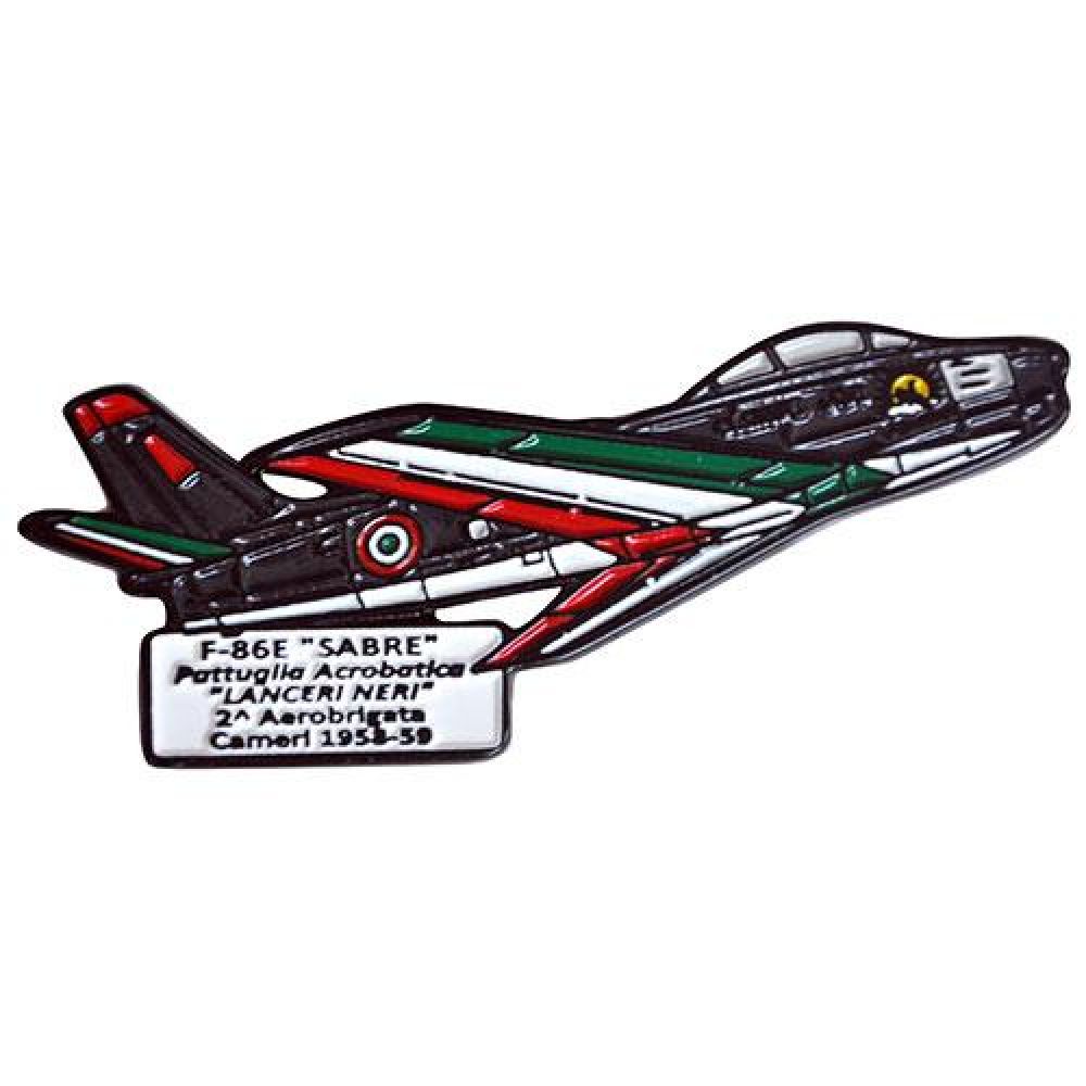 MAGNETE IN METALLO SMALTATO A.M. F-86E SABRE LANCERI NERI