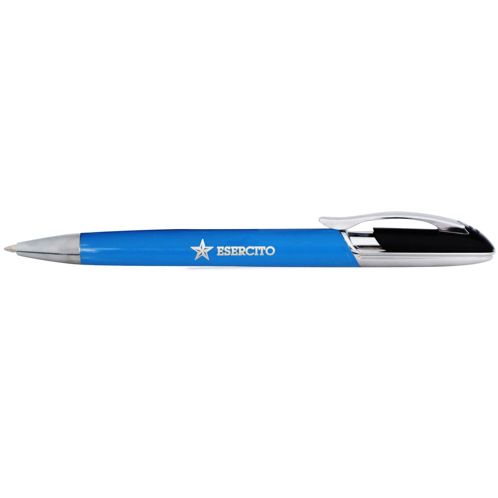 PENNA IN METALLO BLU CON CHIUSURA A SCATTO
