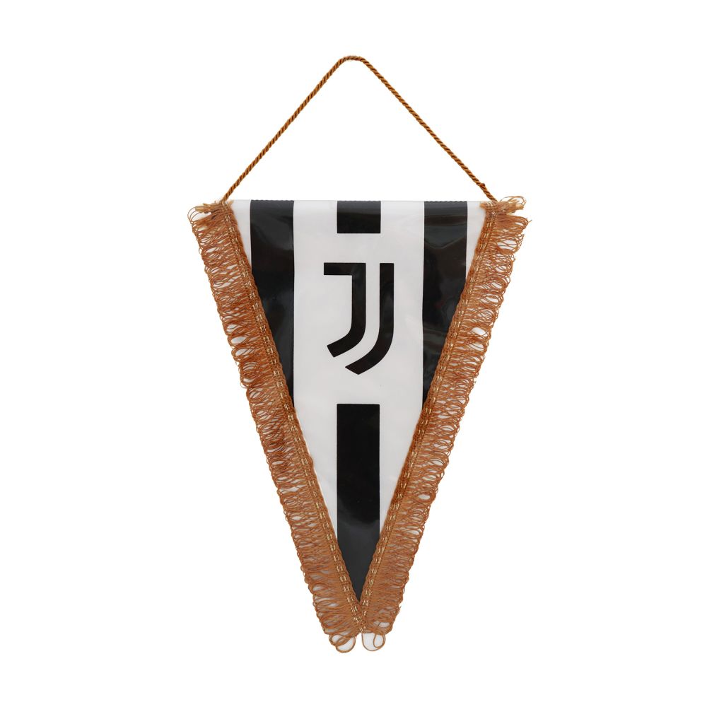 GAGLIARDETTO TRIANGOLARE MEDIO 20X28 CM RIGHE E LOGO UFFICIALE JUVENTUS