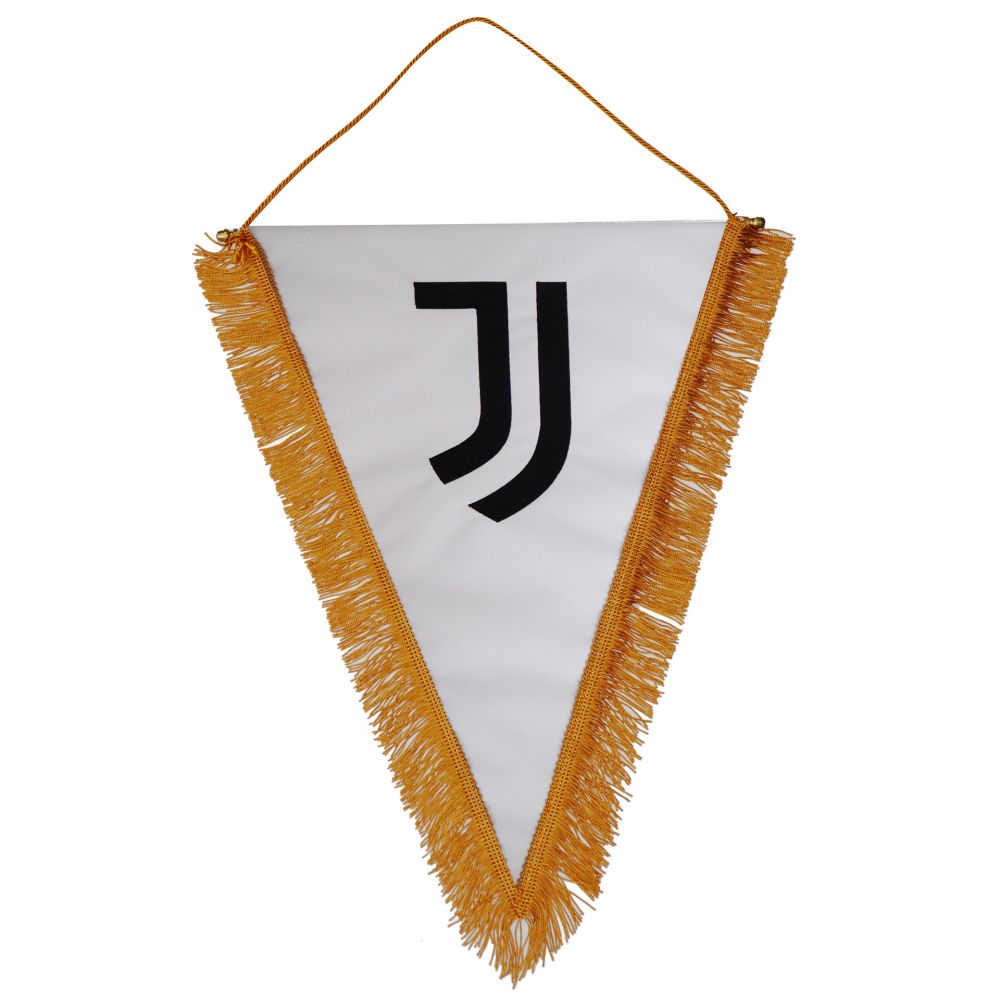 GAGLIARDETTO TRIANGOLARE GRANDE 30X38 CM LOGO UFFICIALE JUVENTUS RICAMATO