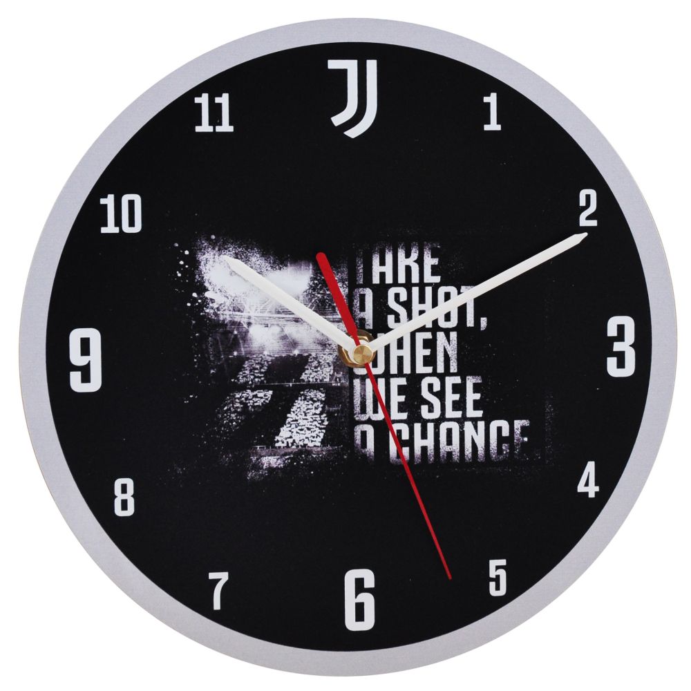 OROLOGIO DA PARETE ROTONDO IN PLEXIGLASS JUVENTUS DIAMETRO 24 CM