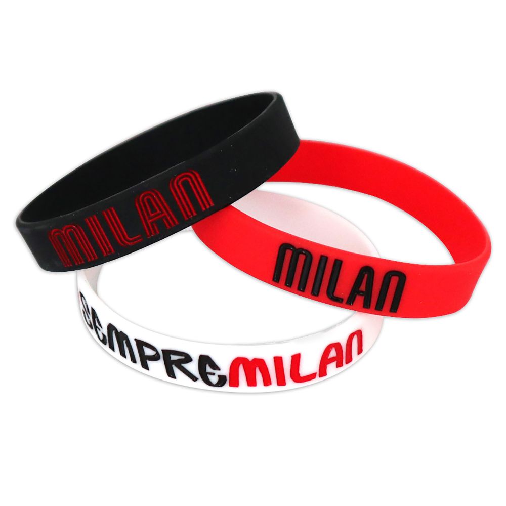 SET 3 BRACCIALETTI LOGO AC MILAN