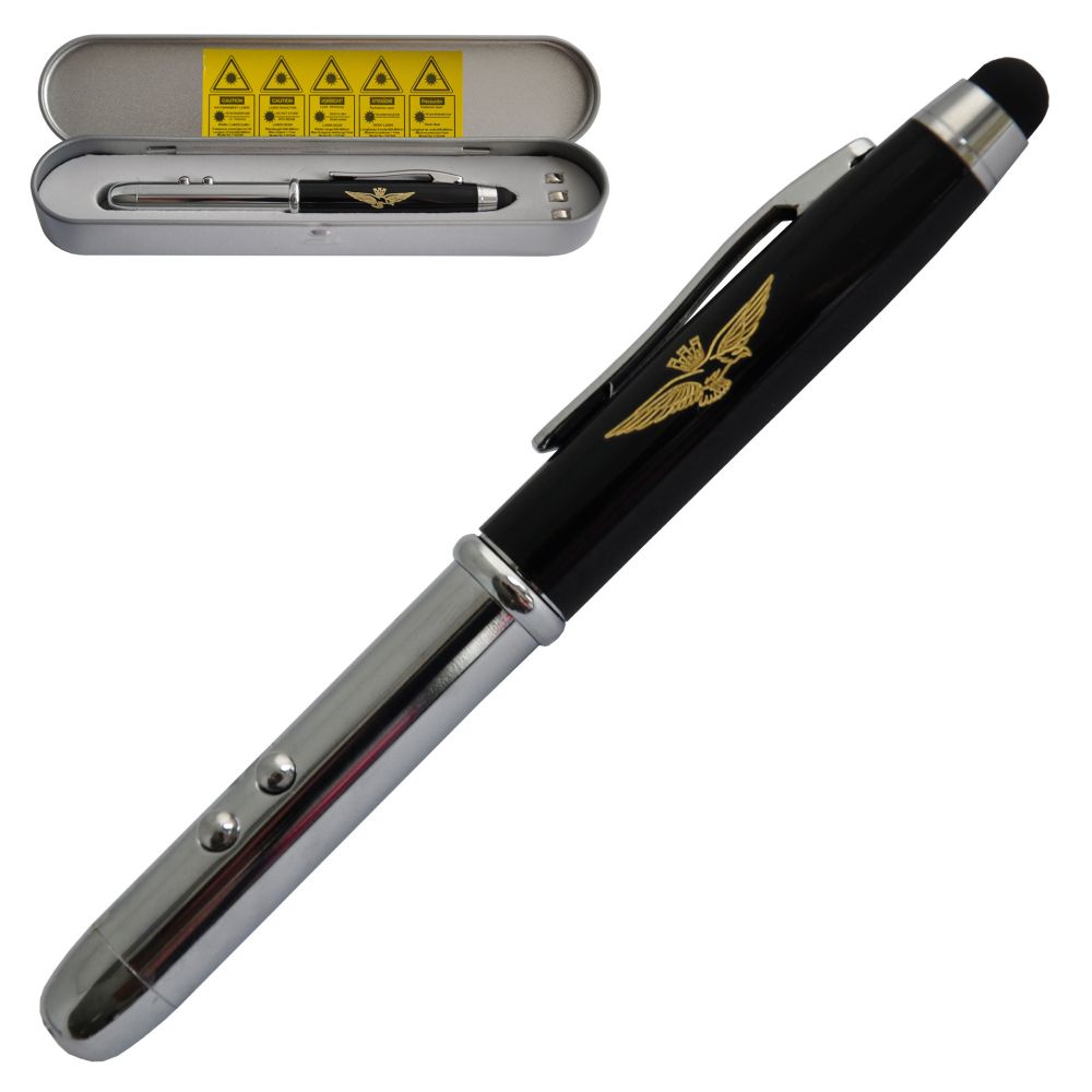 PENNA IN METALLO CON LASER LUCE LED E GOMMINO TOUCH SCREEN