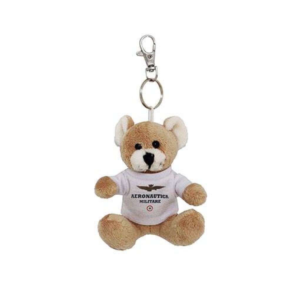 PORTACHIAVI ORSETTO PELUCHE H 8 CM STAMPA TRANSFER AERONAUTICA