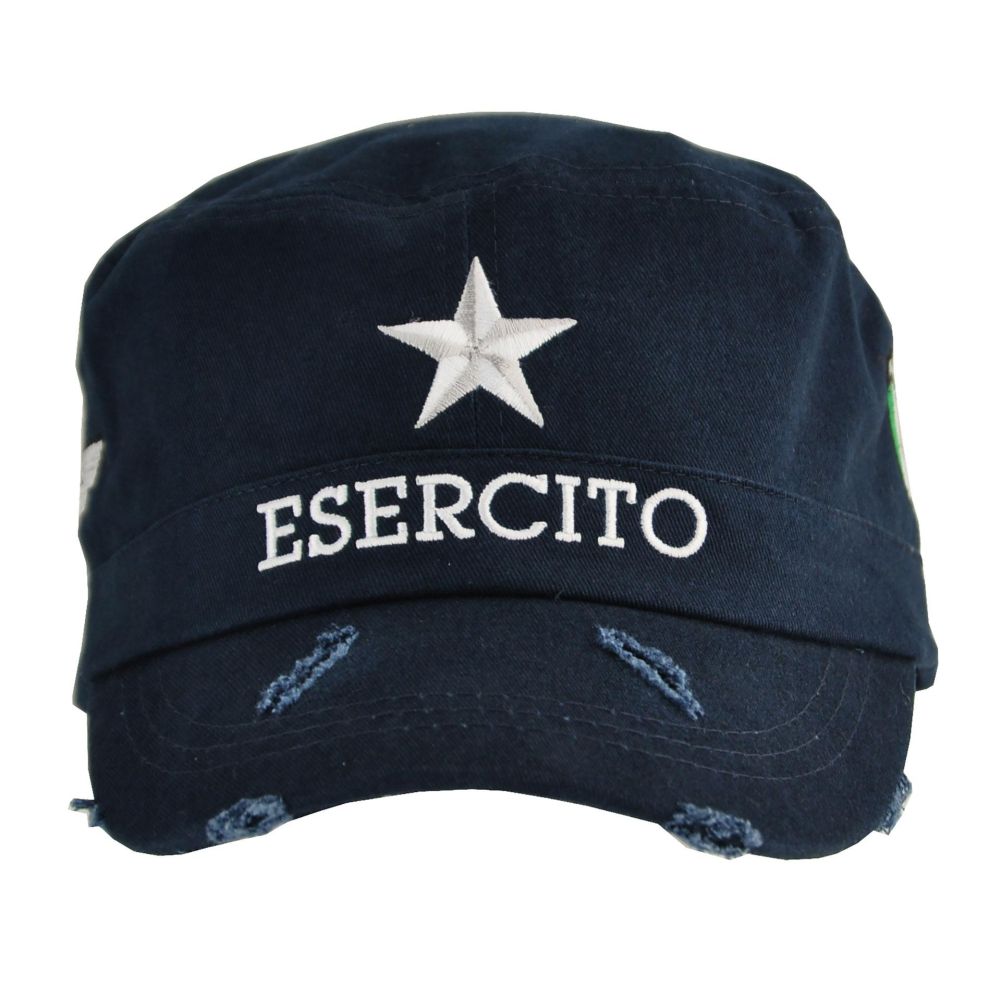 CAPPELLINO IN COTONE CON LOGO RICAMATO ESERCITO ITALIANO