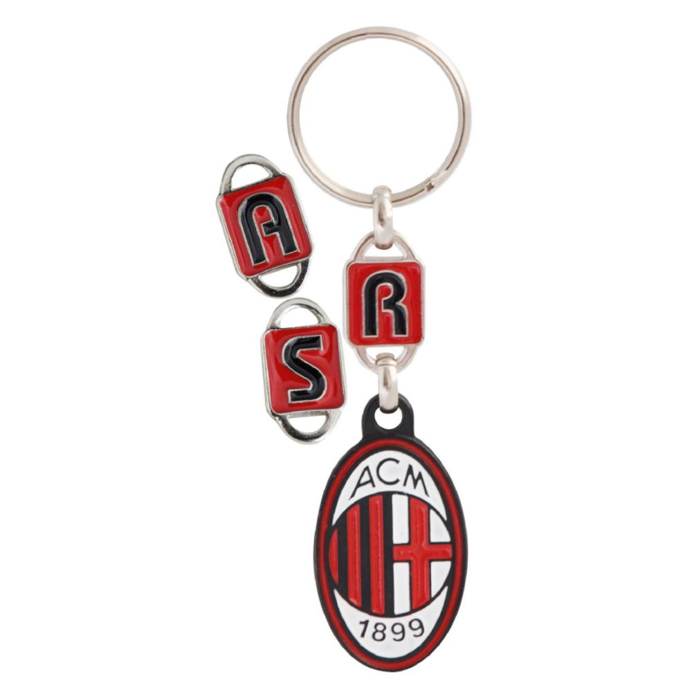 PORTACHIAVI IN METALLO SMALTATO CON LOGO UFFICIALE MILAN PERSONALIZZABILE