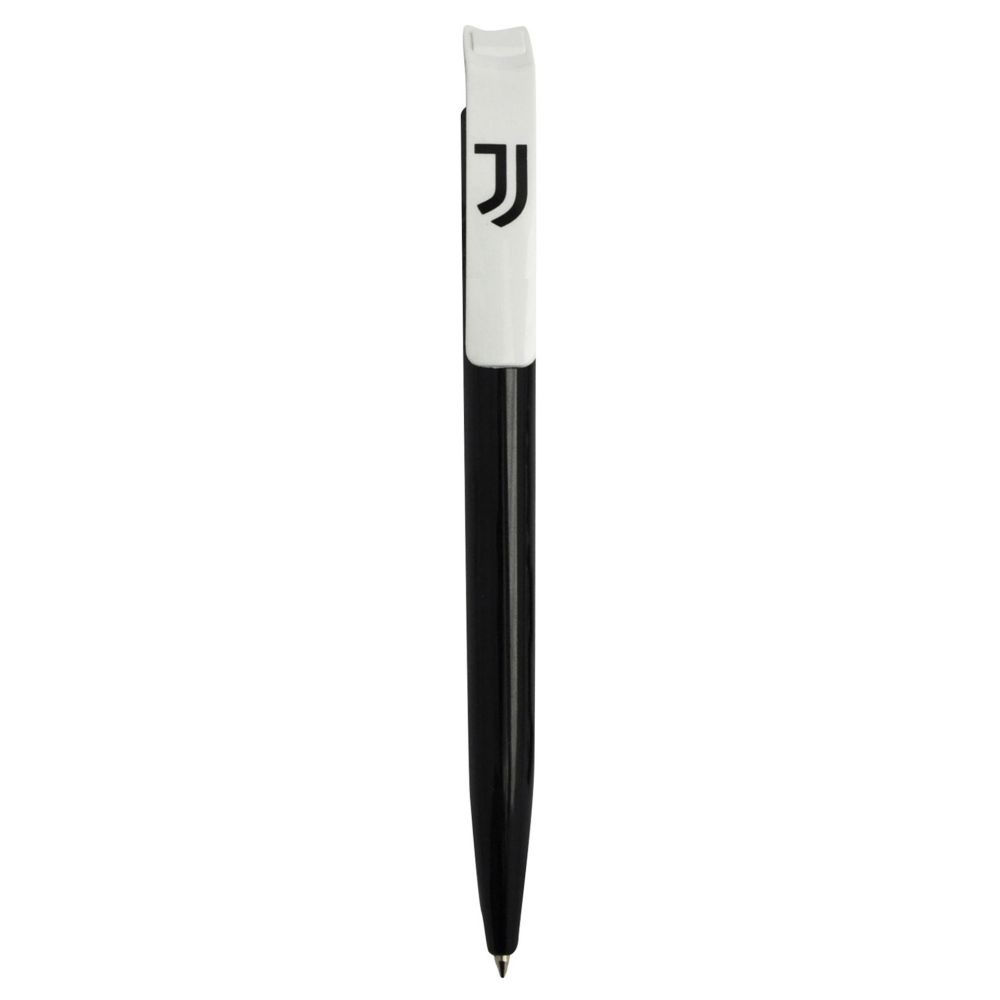 PENNA IN PLASTICA FUSTO NERO CLIP BIANCA LOGO UFFICIALE JUVENTUS