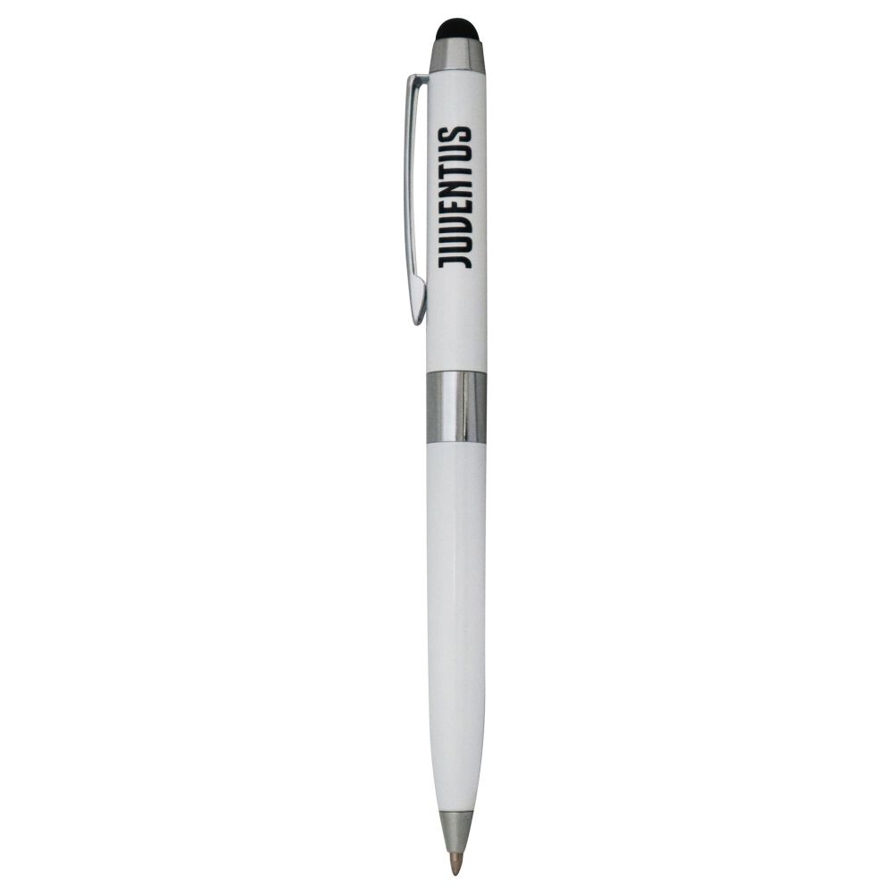 PENNA TOUCH CON CLIP IN METALLO FUSTO BIANCO LOGO UFFICIALE JUVENTUS