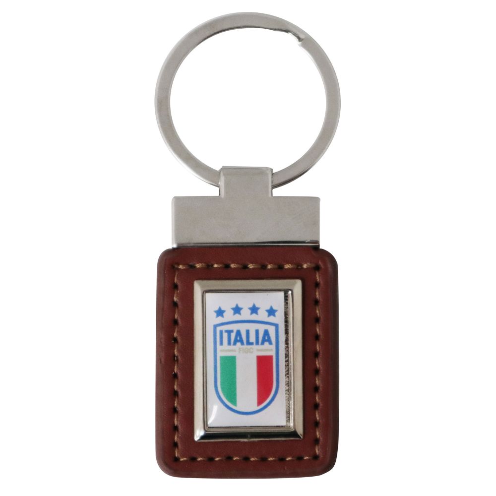 PORTACHIAVI RETTANGOLARE IN SIMILPELLE ETICHETTA RESINATA FIGC