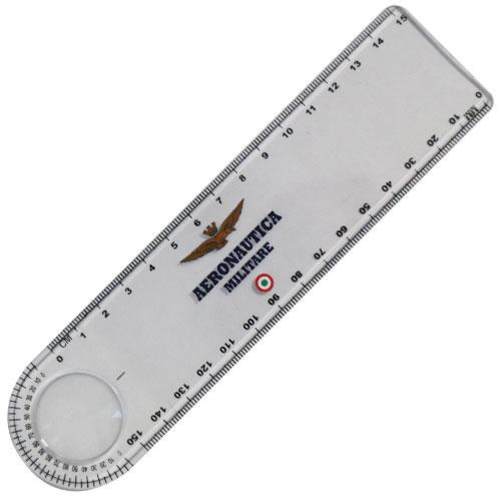 RIGHELLO TRASPARENTE A.M. 15 CM CON LENTE D'INGRADIMENTO, DIMENSIONI 18X